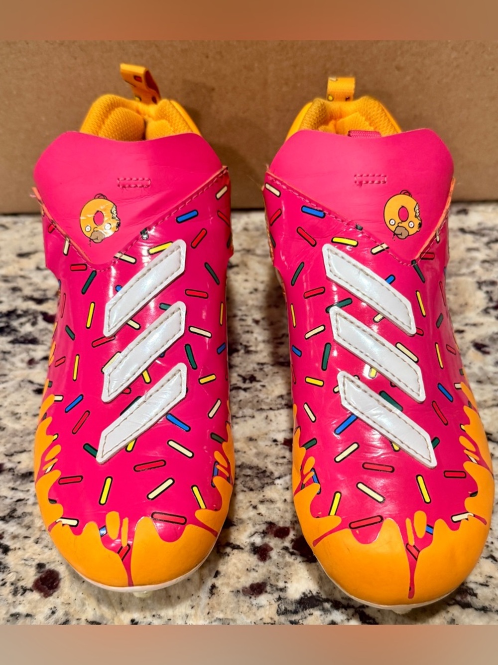 The Simpsons x Adidas Freak Spark J “Donut” Cleats Size 1 - Picture 8 of 13
